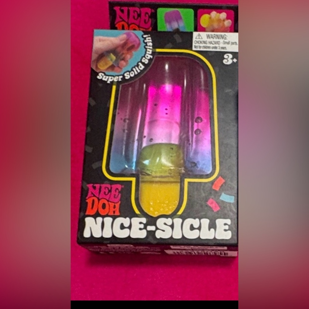Nee Doh Nice-Sicle Kids Toy - Pink and Yellow